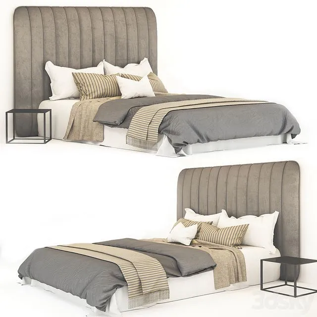 Gray bed 02 3D Model