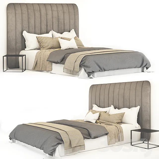 Gray bed 02 3DModel