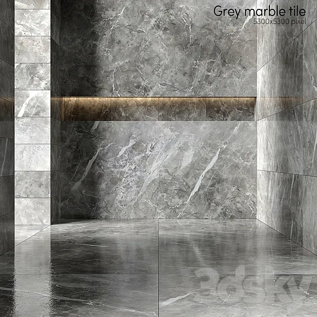 Gray marble tiles 2 3D Model