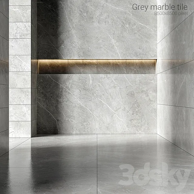 Gray marble tiles 3 3D Model