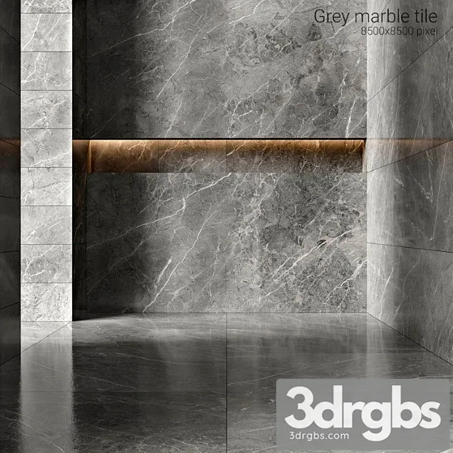 Gray Marble Tiles 3D Model Free