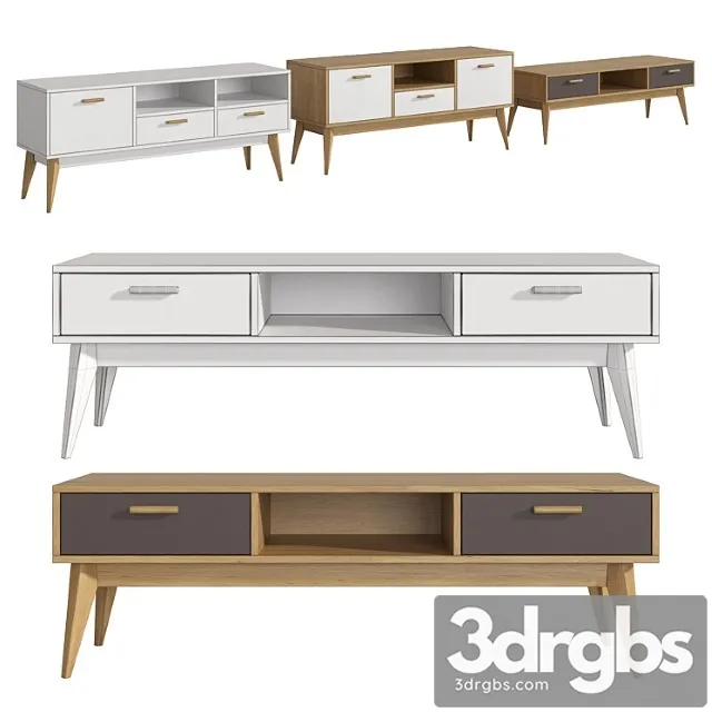 gray no. 2 tv stands 3D Model Free
