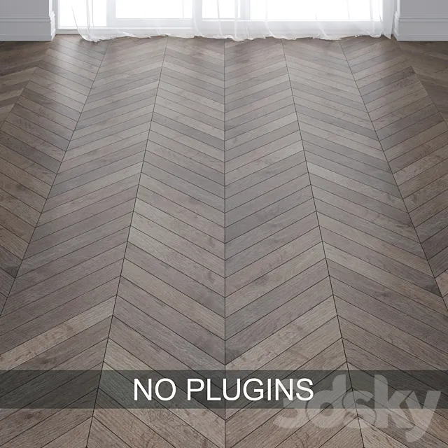 Gray Oak Wood Parquet Floor Tiles vol. 015 in 3 types 3D Model