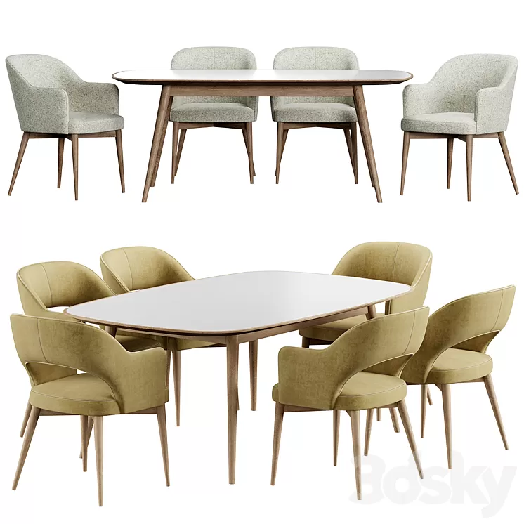 Gray Tony Konyshev Chair HER 042 G Table 3D Model Free