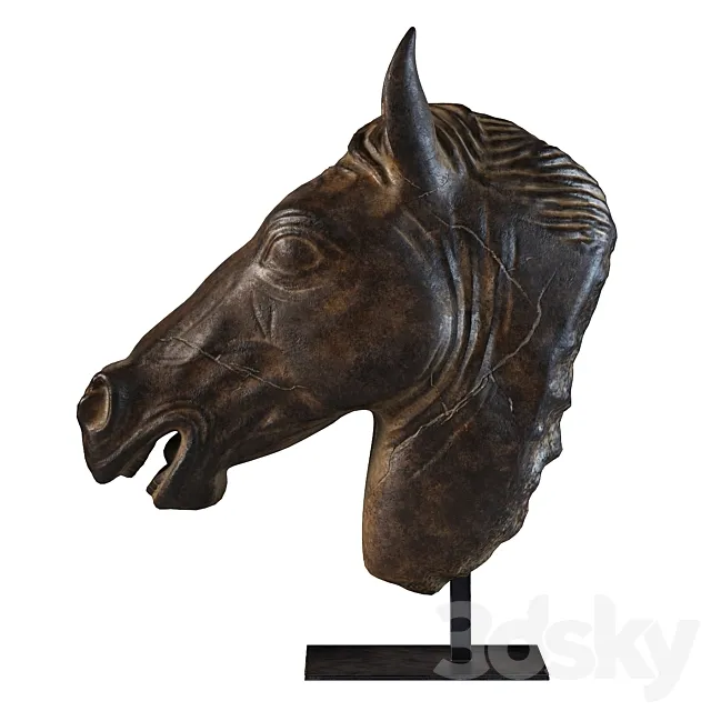 Greco-Roman Horse Head Sculpture Fragment RH 3D Model