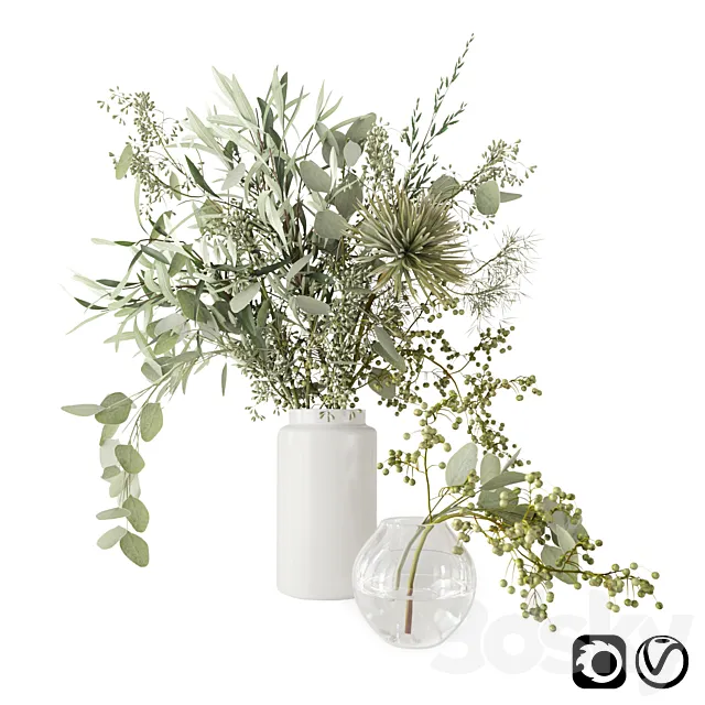 Green bouquet 3D Model