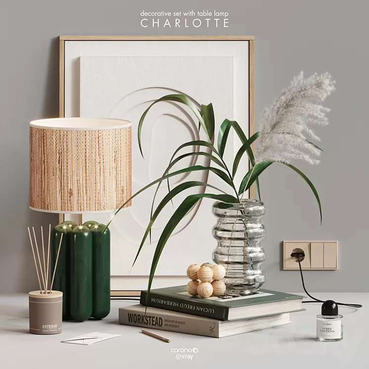 green decor set 3D Model Free