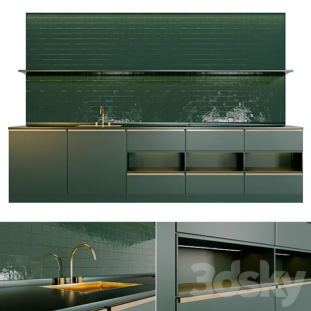 Green kitchen 3D Model
