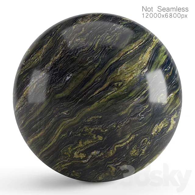 Green marble slab material. 12k 3D Model