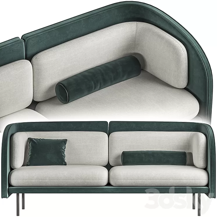 Green minimalimal sofa 3D Model