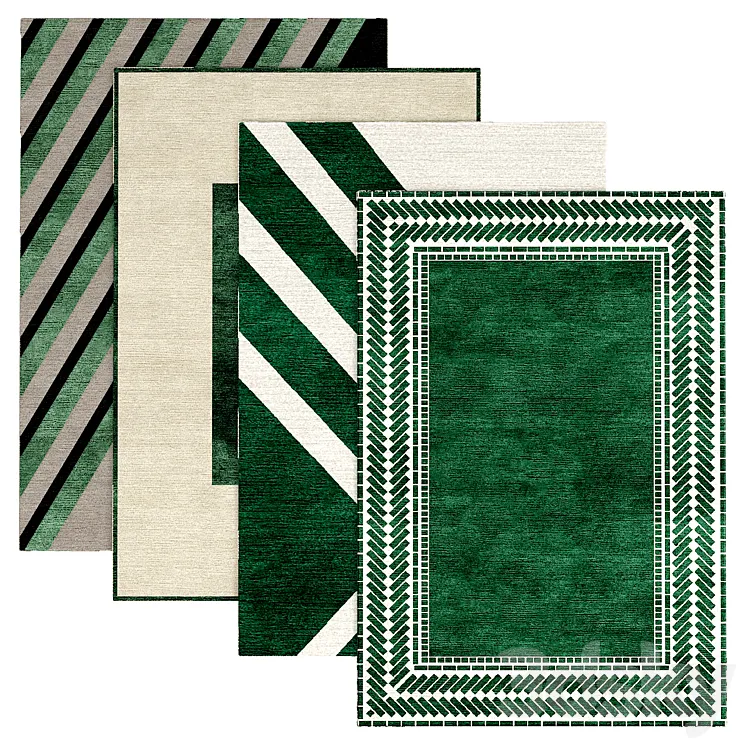 Green rugs 3D Model Free