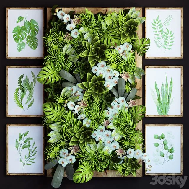 Green wall 3D Model