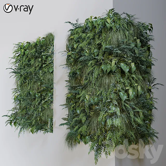 Green wall + corner 3D Model