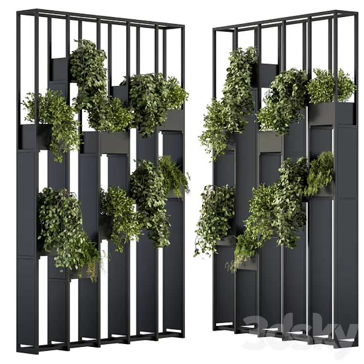 Green Wall - Plants partition 02 3D Model Free