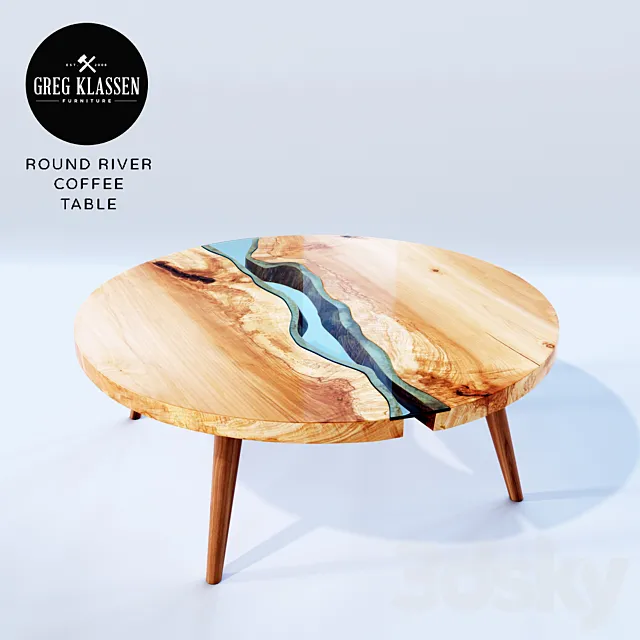 Greg Klassen round river coffee table 3D Model