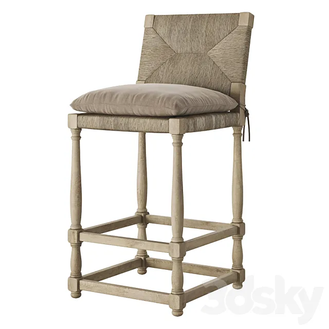 Gregorius Pineo Henri II Rush Barstool 3D Model