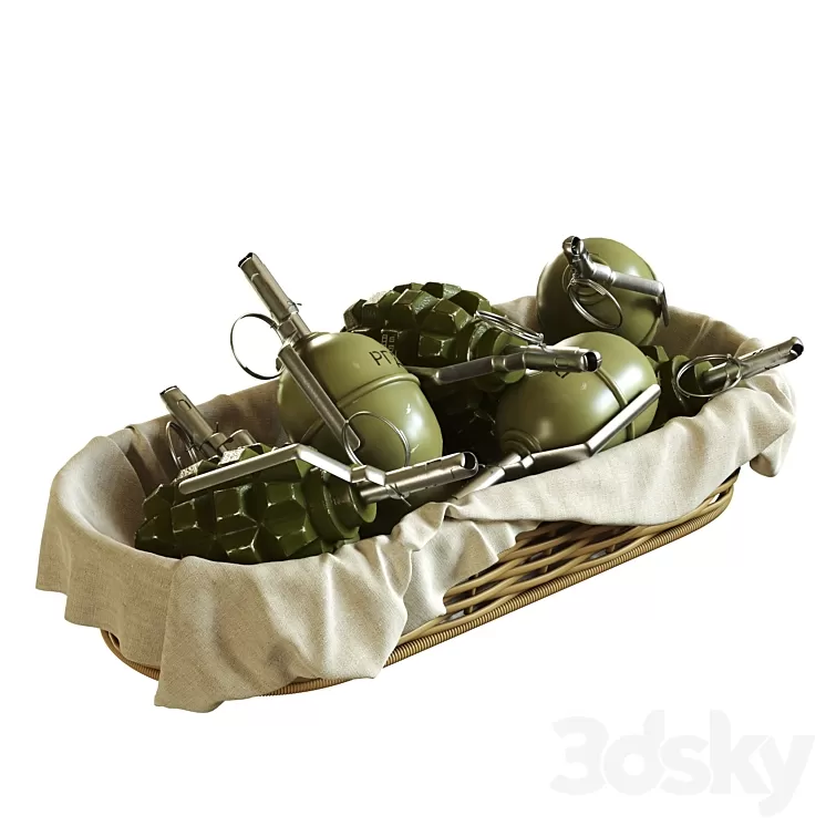 Grenades in the basket 3D Model