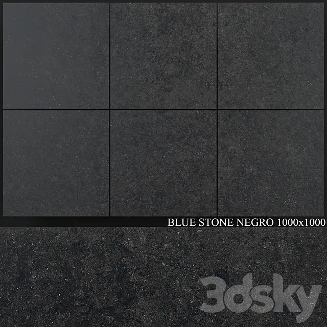 Grespania Coverlam Blue Stone Negro 1000x1000 3D Model