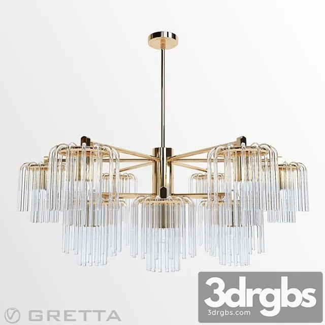 Gretta 12-light sputnik modern-linear-chandelier 3D Model Free
