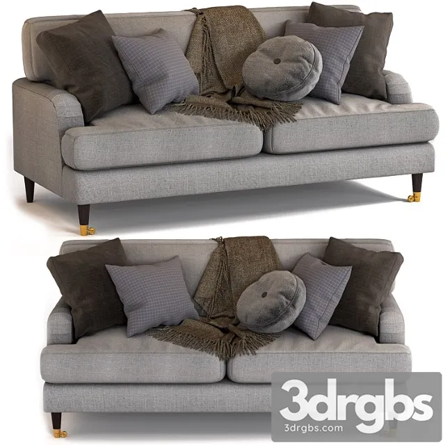 Grey 3 Seater Sofa In Woven Fabric Payton 3D Model Free