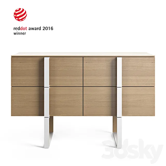 Grid - Furniture (Oak & White) 3D Model