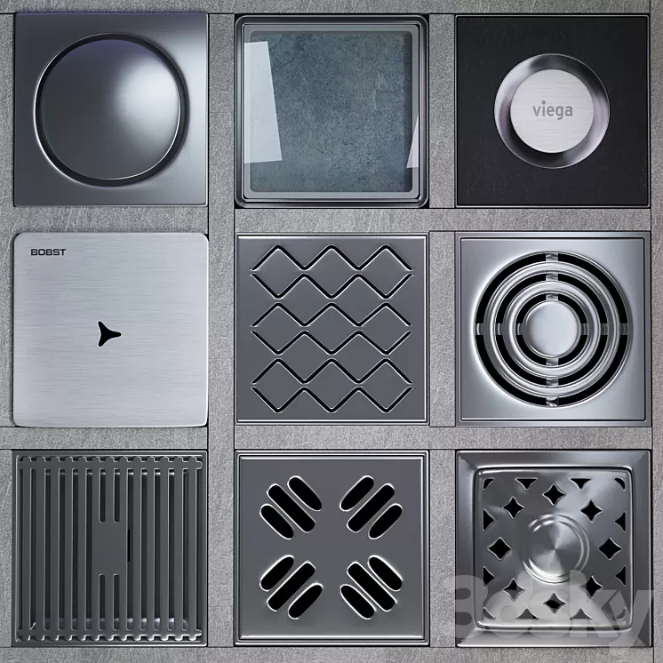 Grilles for shower drainage .. 3D Model