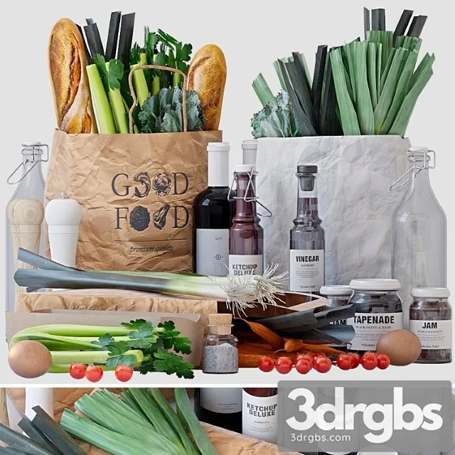 Grocery bags 2 3D Model Free