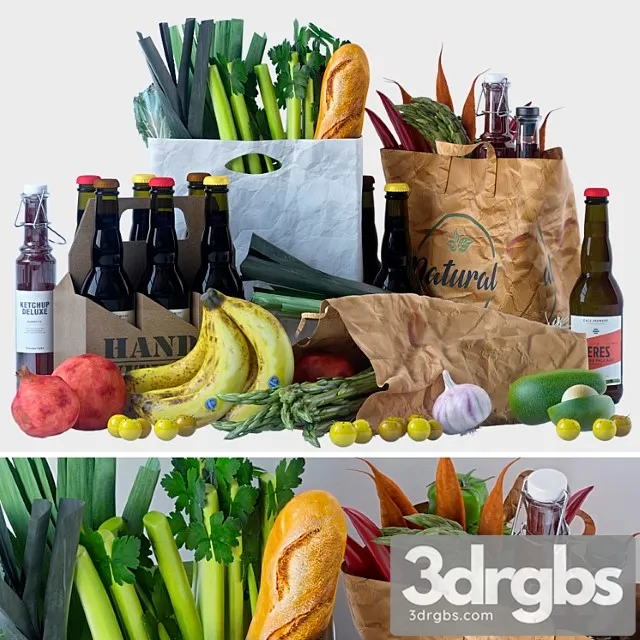Grocery Bags 3 3D Model Free