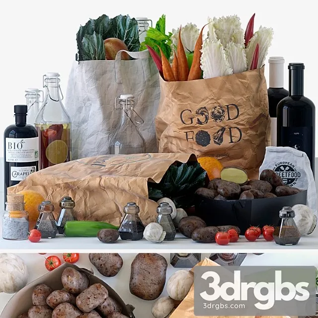 Grocery bags 3D Model Free
