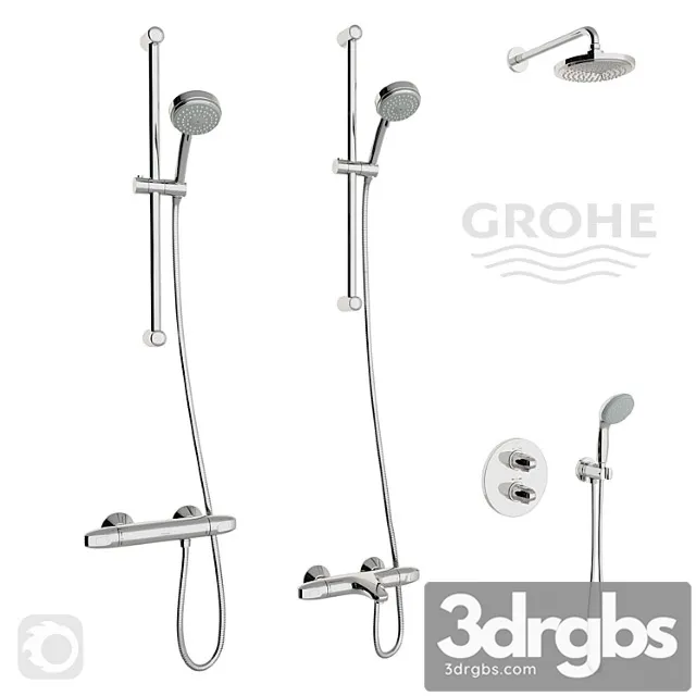 Grohe Grohtherm 1000 Thermostat Set 3D Model Free