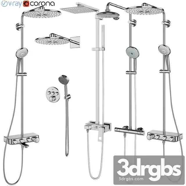 Grohe Shower Systems Set 107 3D Model Free