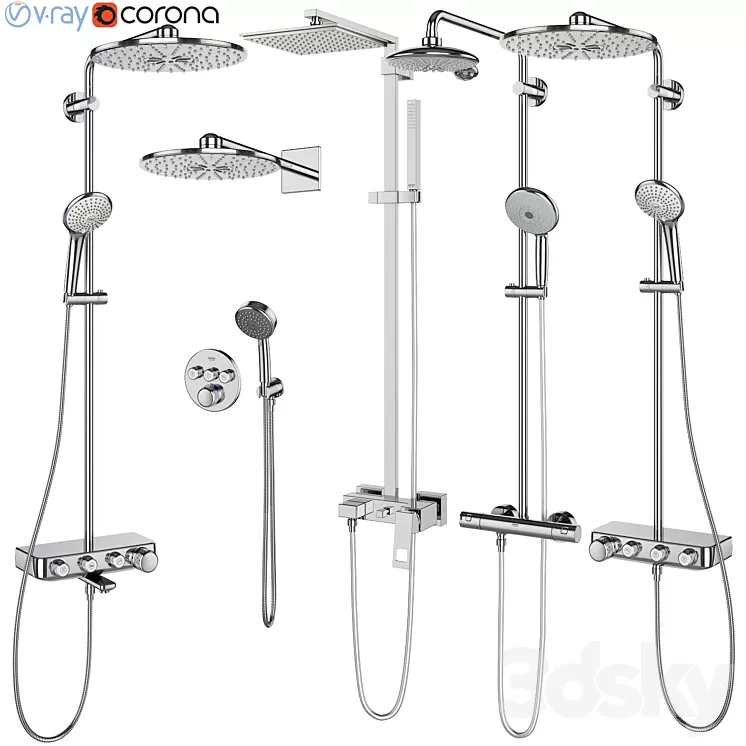 GROHE shower systems set 107 3D Model