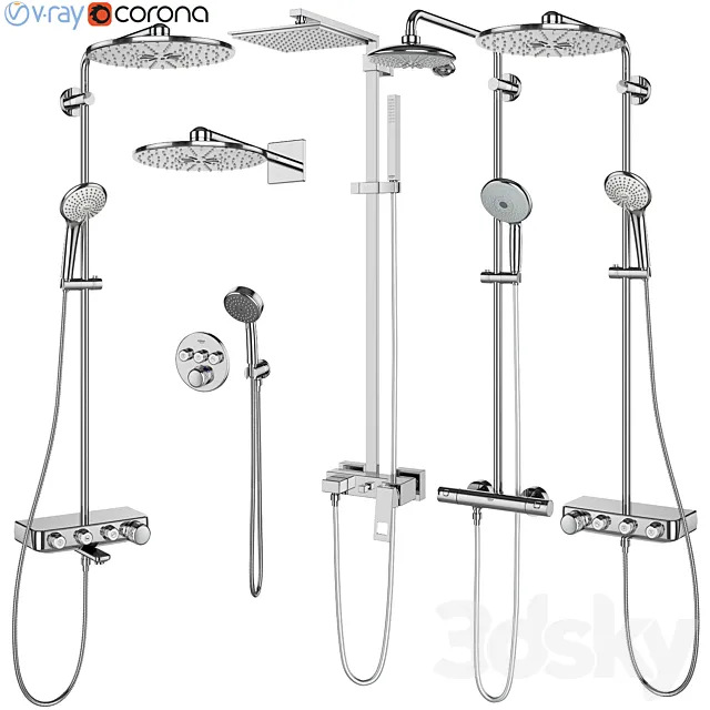 GROHE shower systems set 107 3DModel
