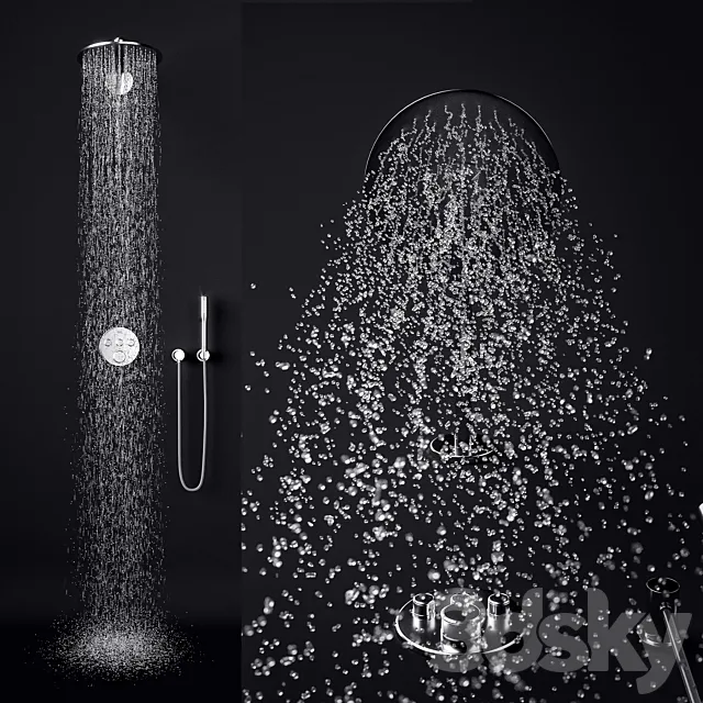 Grohe SmartControl Concealed Shower System 3D Model