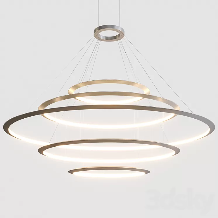Grok by Leds C4 Circular Suspended Lamp Comp. 5 3D Model