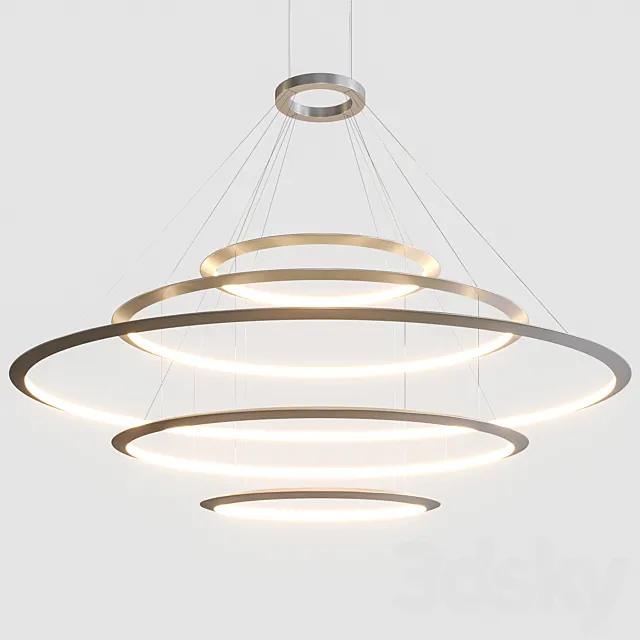 Grok by Leds C4 Circular Suspended Lamp Comp. 5 3DModel