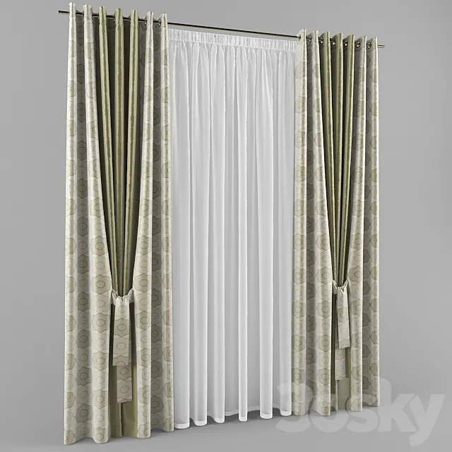 Grommet curtains 3DModel