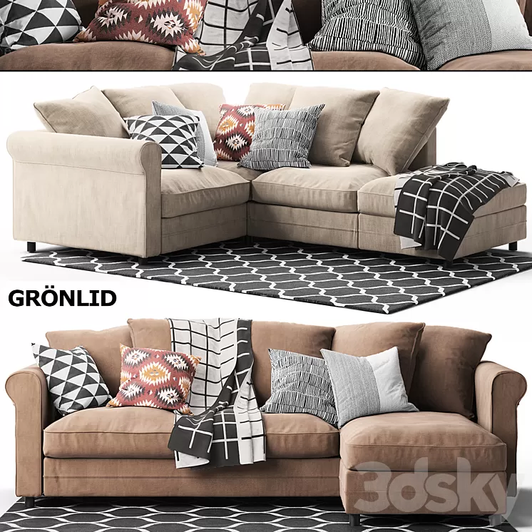 Gronlid Corner sofa With chaise longue Ikea / Ikea 3D Model