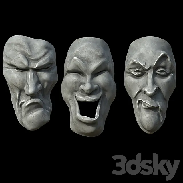 Grotesque masks 2 3D Model