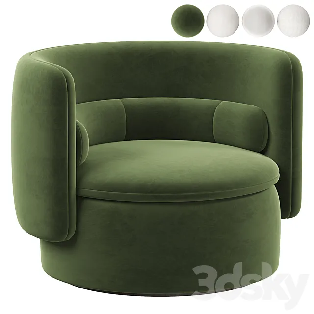 Group armchair with fixed base By SCP 3DModel