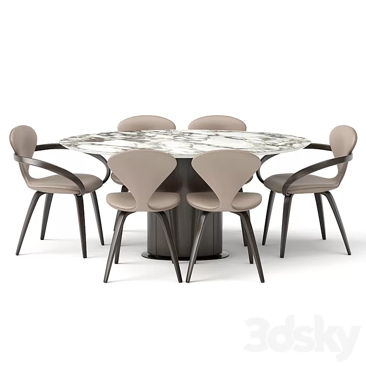 group with oval table apriori ST3 160x100 OM 3D Model
