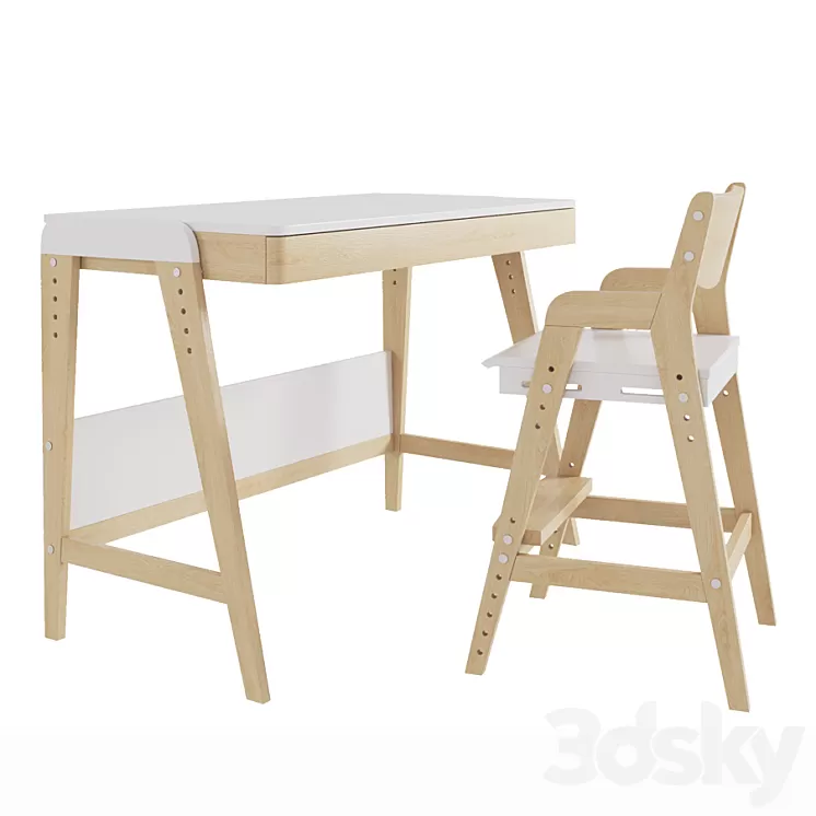 Growing table and chair for Woody baby 3D Model Free