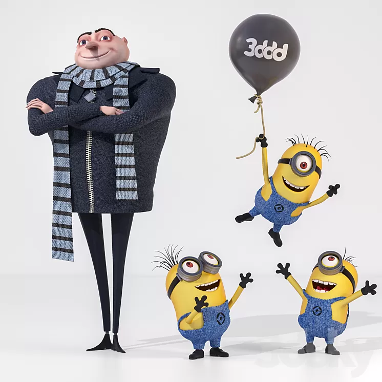 Gru and Minions 3D Model