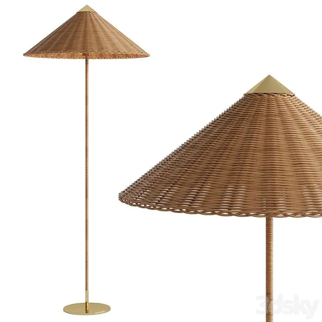 Gubi 9602 Floor lamp - rattan shade 3D Model