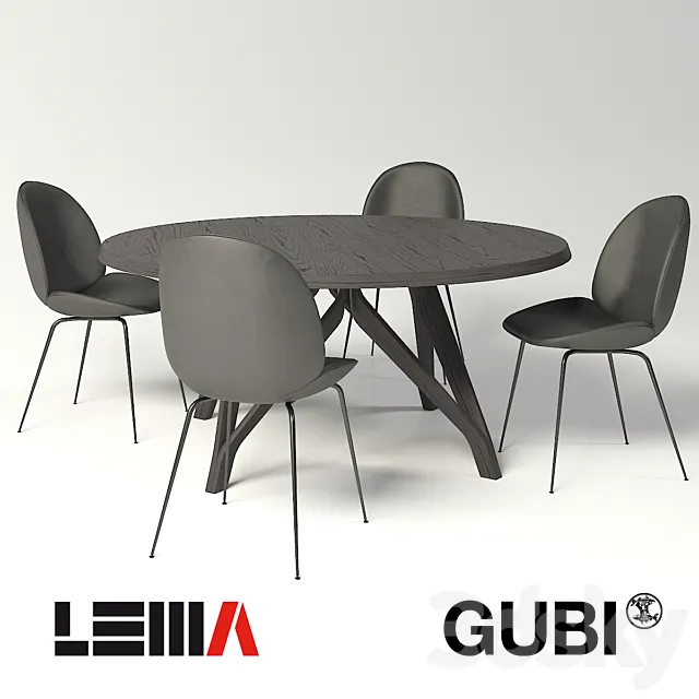 Gubi _ Beetle Dining & Lema _ Wow 3DModel