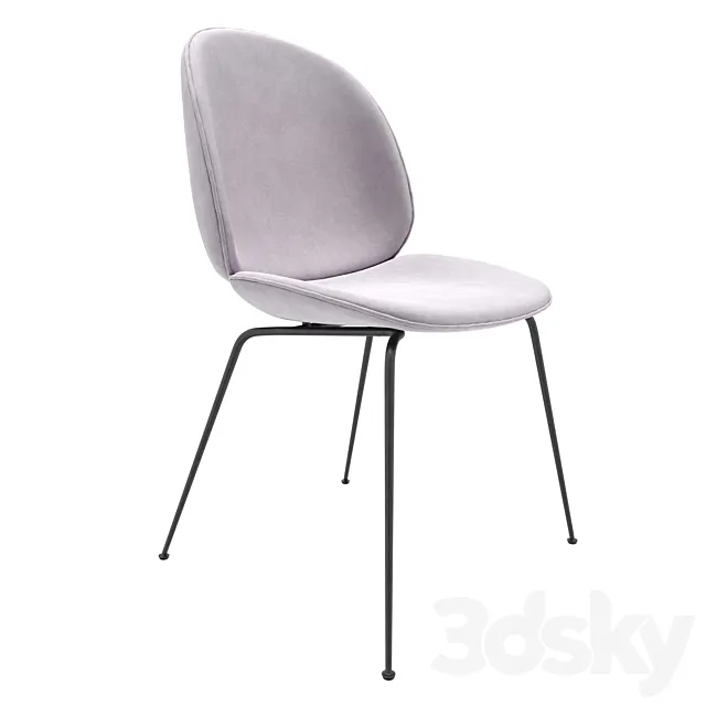 Gubi Beetle Dining Chair Velvet (Fully Upholstered Conic base) 3DModel
