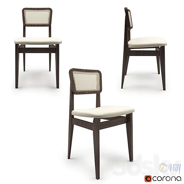 Gubi C-Chair Dining chair 3D Model
