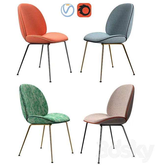 Gubi Chaise Beetle 3D Model