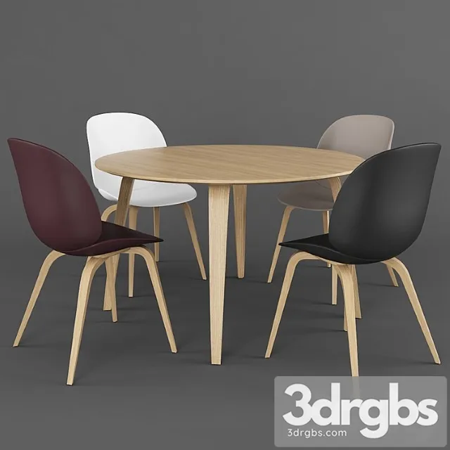 Gubi dining group 2 2 3D Model Free