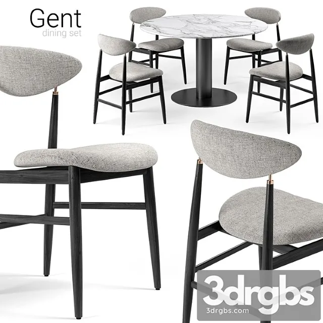 Gubi Dining Set 3D Model Free